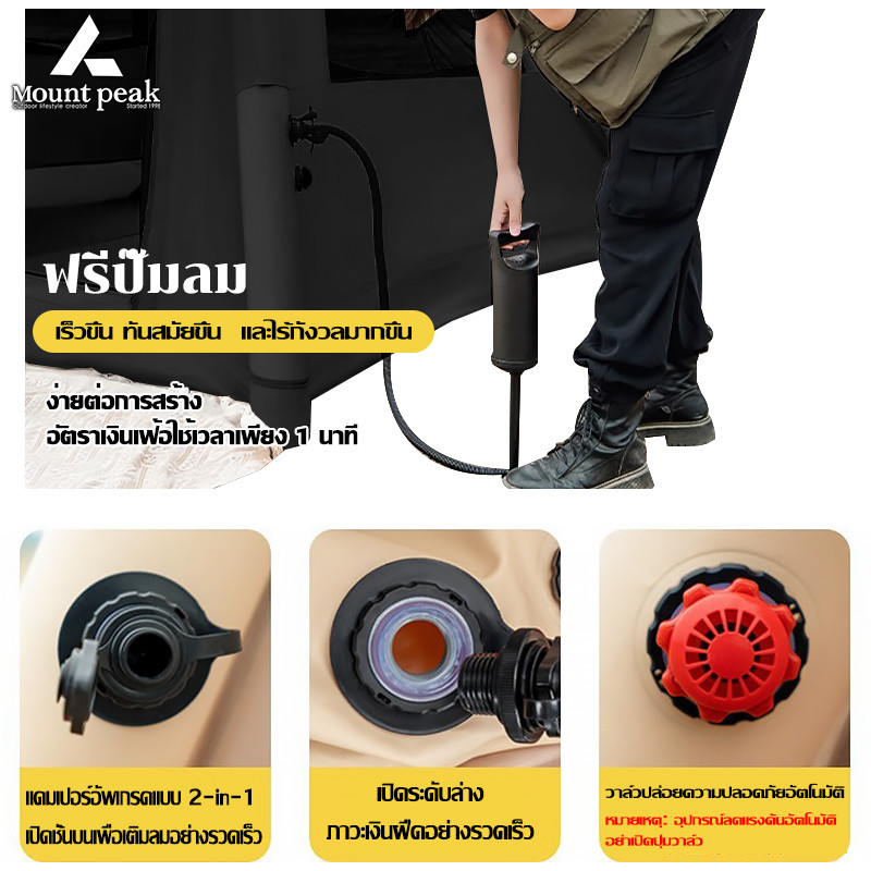 พร้อมส่ง⚡️เต้นท์แคมปิ้ง เต็นท์พอง 5-8 คน พับได้ ป้องกันยุงได้อย่างมีประสิทธิภาพ ระบายอากาศได้ดี - รูปที่ 4