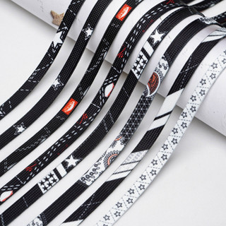 （คลังสินค้าไทย） 1 คู่สีดํา 120 ซม.การออกแบบส่วนบุคคล Tie Dye…