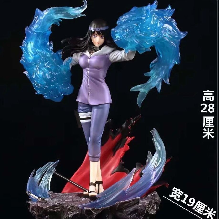 Naruto Burn Wind Hyuga Hinata Soft Fist Double Lion Fist Boxed Figureตุ๊กตาตกแต่งรุ่น