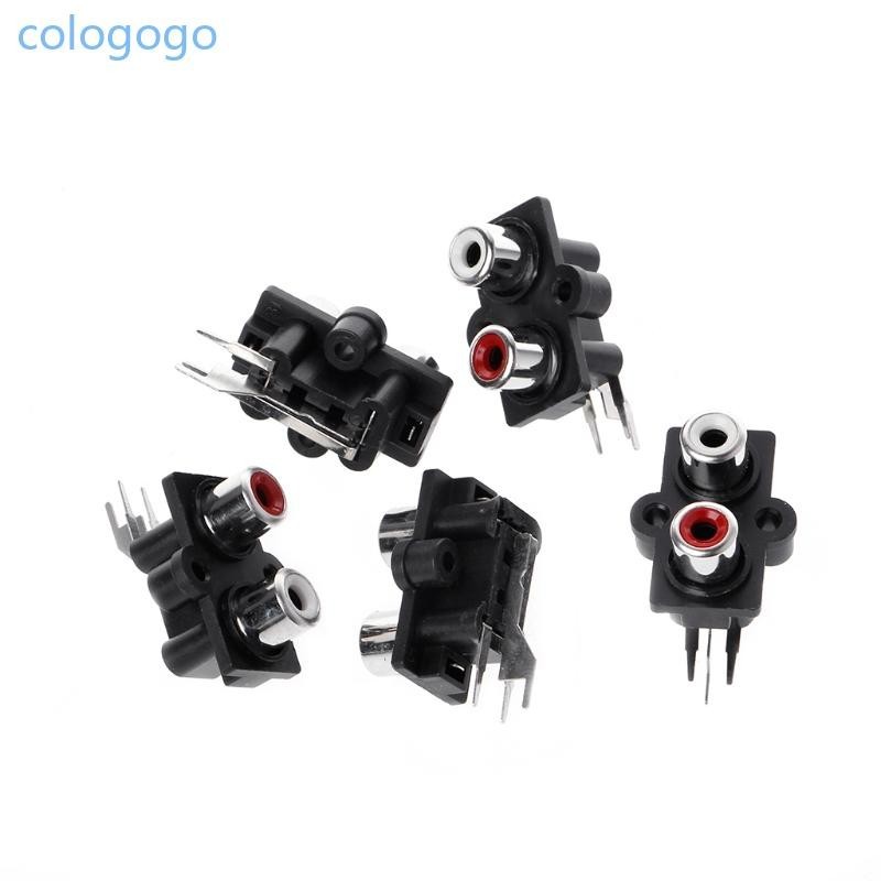 Colo แจ็คเชื่อมต่อสเตอริโอ PCB 2 ตําแหน่ง RCA ตัวเมีย 5 ชิ้น