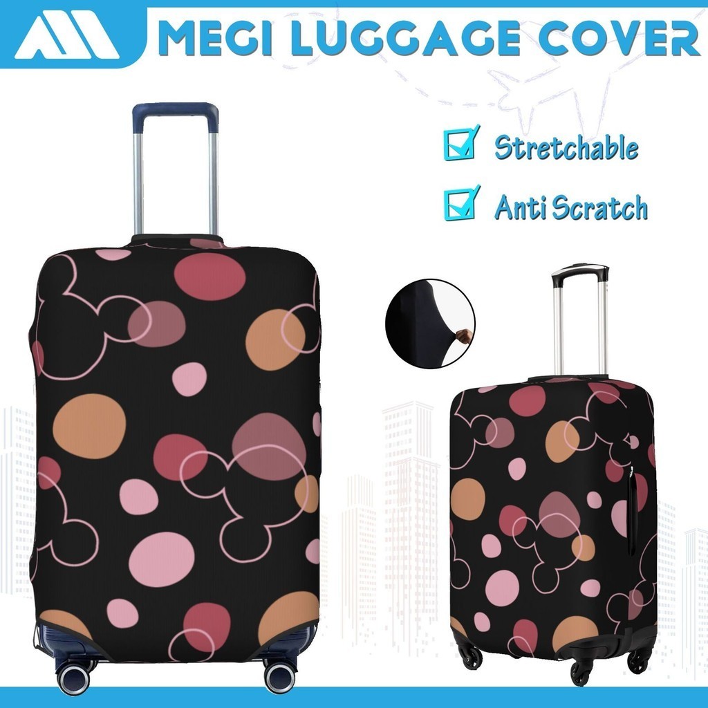 ผ้าคลุมกระเป๋าเดินทาง Mickey Mouse ผ้าสแปนเด็กซ์ แบบยืดหยุ่น ยืดหยุ่น Luggage Cover 18 20 22 24 26 28 30 32 นิ้ว AB14
