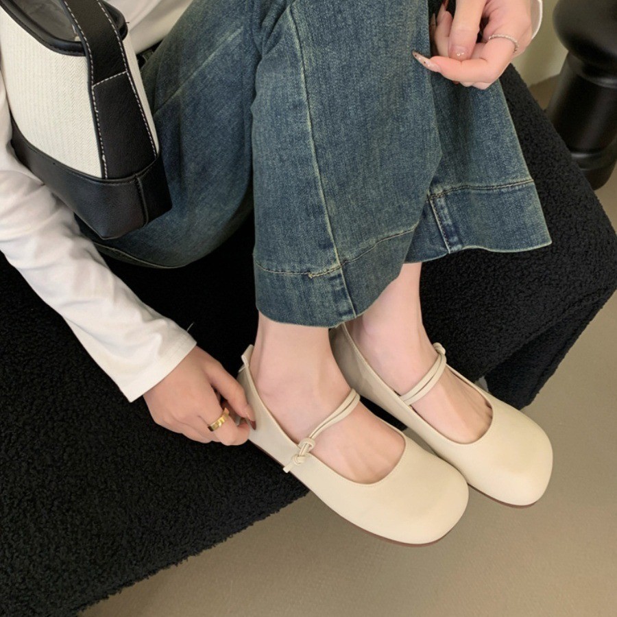 WALKING 👟รองเท้าแมรี่เจนมีสไตล์ ก้นนุ่ม หัวกลม ปากตื้น แฟชั่นฤดูร้อน สวมใส่สบาย