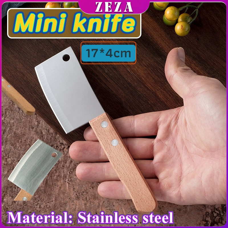 ZEZA มีดอีโต้เล็ก mini ด้ามไม้ มีดบังตอจิ๋ว mini kitchen knife
