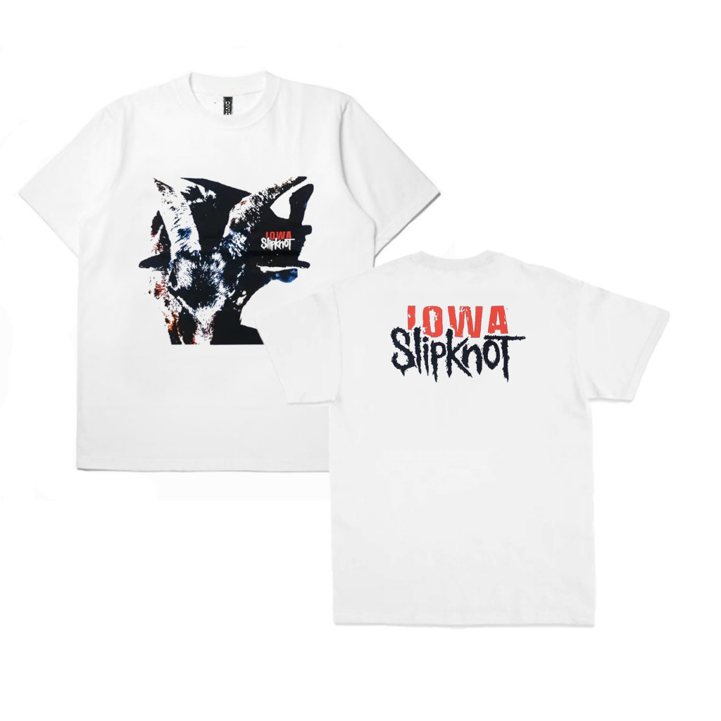 Band - Slipknot Iowa Goat White - เสื้อยืด Kaos Cotton Combed 24s