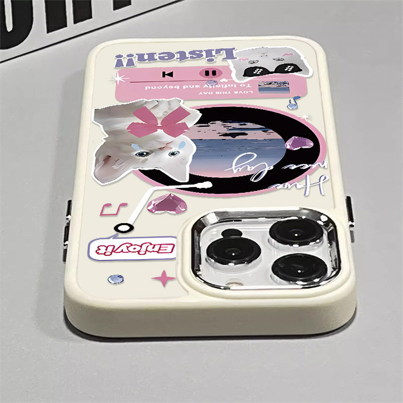 เคสโทรศัพท์มือถือ กันกระแทก ลายแมวดนตรี แฟชั่น สําหรับ IPhone 15 13 11 14 12 Pro MAX 7 8 Plus SE 2020 X XS MAX