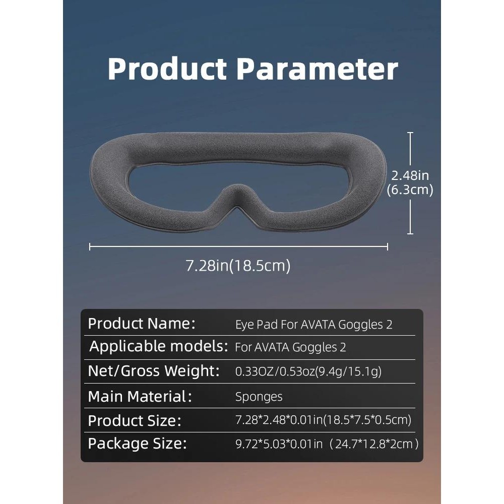 แผ่นฟองน้ํารองตา แบบนิ่ม สําหรับ DJI Avata 2 Goggles 3
