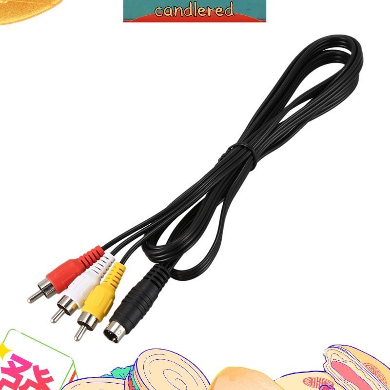 สายเคเบิ้ลแปลง 1.5 ม. 4.9 ฟุต 3 RCA Male to 4 Pin S-Video Male TV PC