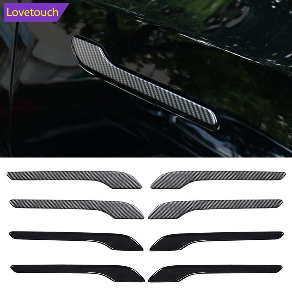 Lovetouch 4 ชิ ้ น/Set ABS รถประตูสติกเกอร ์ ประตูฝาครอบป ้ องกัน Strip Handle Decal สติกเกอร ์ สําหรับ Tesla รุ ่ น 3 Y 2017- 2022 รถตกแต ่ ง J3Z6