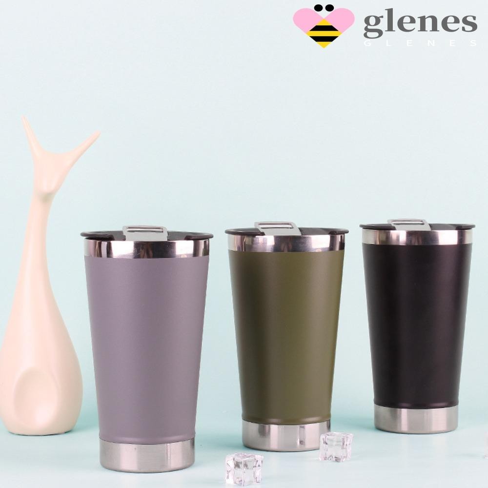 Glenes Thermos Cup, 20oz พร ้ อมที ่ เปิดขวดฝาปิดเบียร ์ Cup, Tumbler สแตนเลสสองชั ้ นฉนวนกระติกน ้ ําร ้ อนขวดเบียร ์ เย ็ น