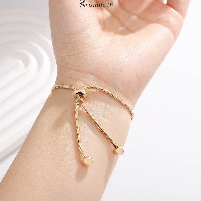 COD-ในไทย สร้อยข้อมือ DIY ปรับได้ Handmade Prime Ring ดึงออกสร้อยข้อมือทรงกลม สร้อยข้อมืองู-Kri