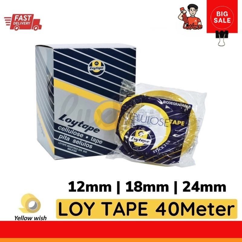 Loytape 12MM / 18MM /24mm X 40 METER เทปเซลลูโลส OPP