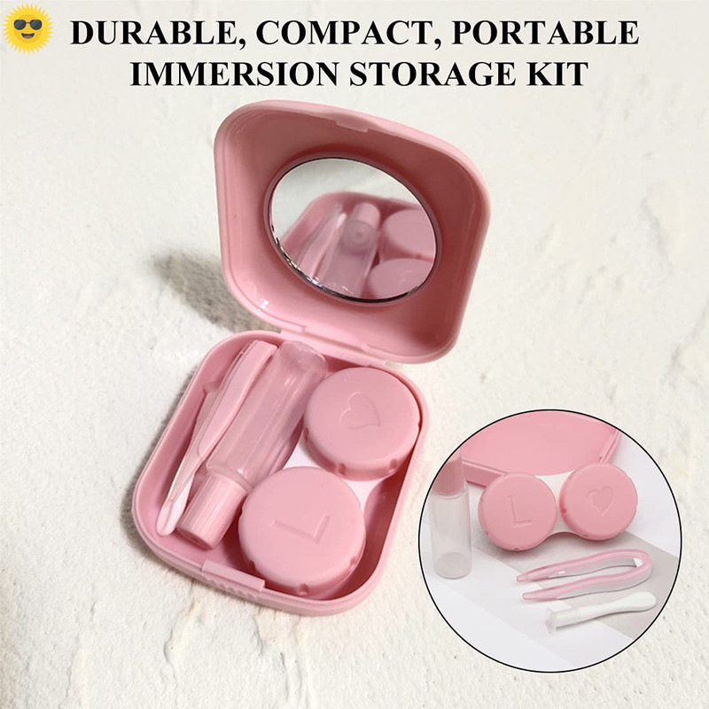 กล่องใส่คอนแทคเลนส์ กล่องพลาสติกพร้อมแหนบและชุดเดินทางแบบดูดสําหรับกิจกรรมกลางแจ้ง CRD