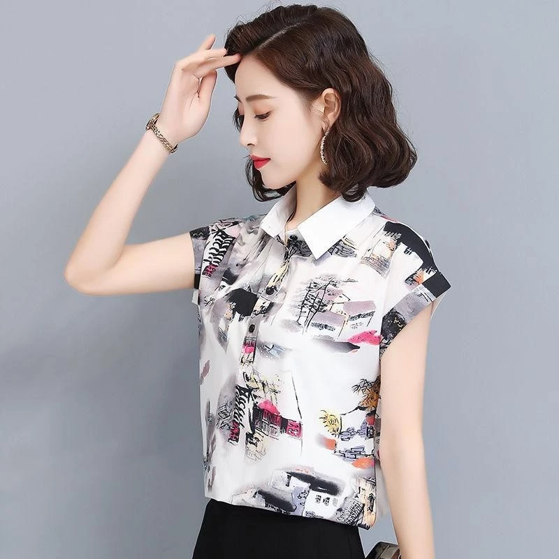 MIMI&DIDI W328 เสื้อเชิ้ตฮาวายลายดอกแขนสั้น ผ้าชีฟอง thumbnail 8
