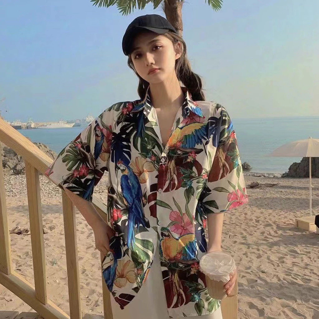 เสื้อเชิ้ตแขนสั้นลายดอก ผู้หญิง thumbnail 4