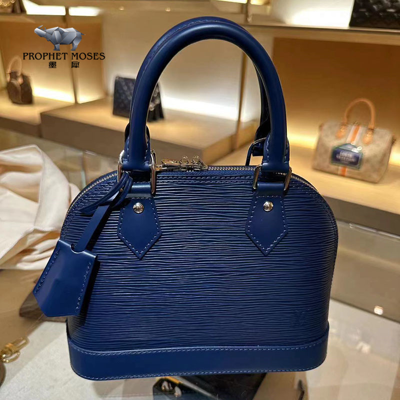 Moxi LV/Louis Vuitton New Women's Shell Bag Epi Grained Cowhide Alma BB Handbag M40855