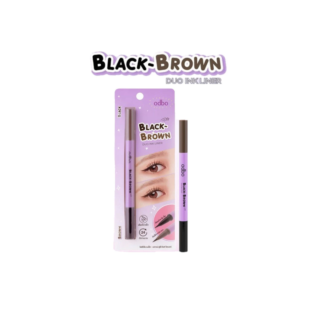 ♦️ของแท้·ส่งด่วน·ถูก♦️Odbo Black Brown Duo Ink Liner #OD3016 โอดีบีโอ แบล็ค บราวน์ ดูโอ้ อิงค์ ไลเนอร์ x 1 ชิ้น dayse