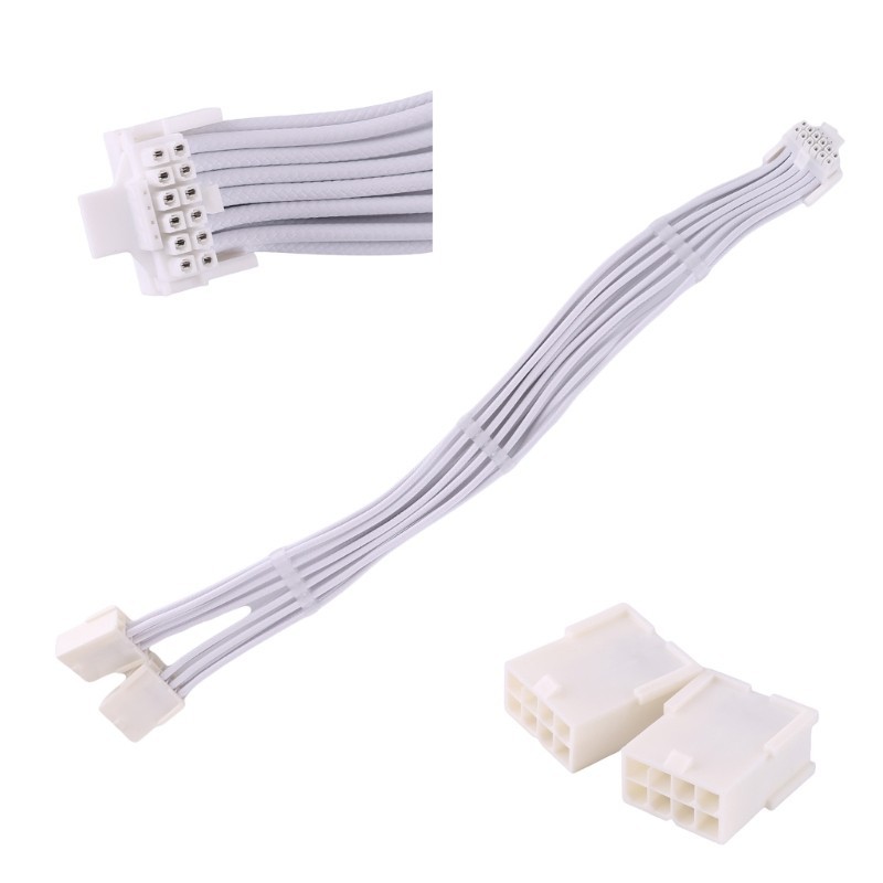 MEET ทนทาน 2x 8Pin หญิง PCIE 5 0 12 + 4 16Pin สายการ์ดวิดีโอสําหรับ RTX4000 RTX40