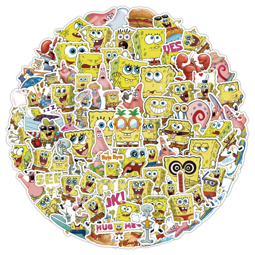 120/60pcs การ ์ ตูน SpongeBob SquarePants Graffiti สติกเกอร ์ สําหรับหมวกกันน ็ อคจักรยานบัญชีมือดินสอ Decals LanLanStickersWorld