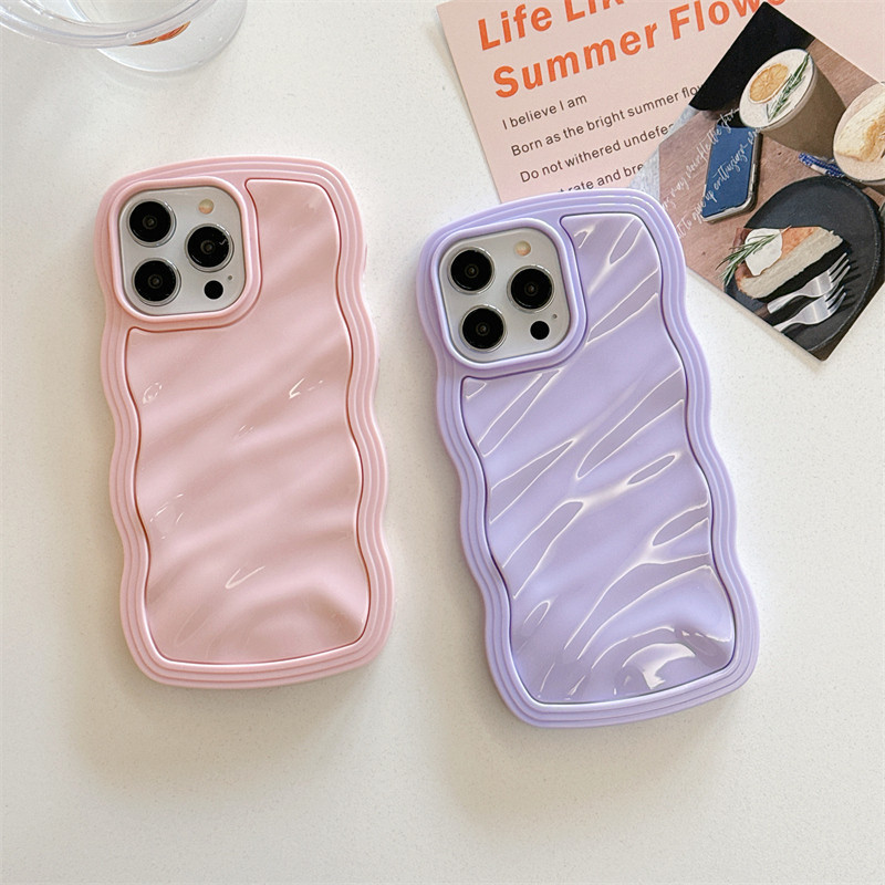2-in-1 เคสโทรศัพท์ TPU ลายคลื่นทึบเรียบง่ายและทันสมัยสําหรับ IPhone 11 12 13 14 15 Pro Max เคสกันกระแทก