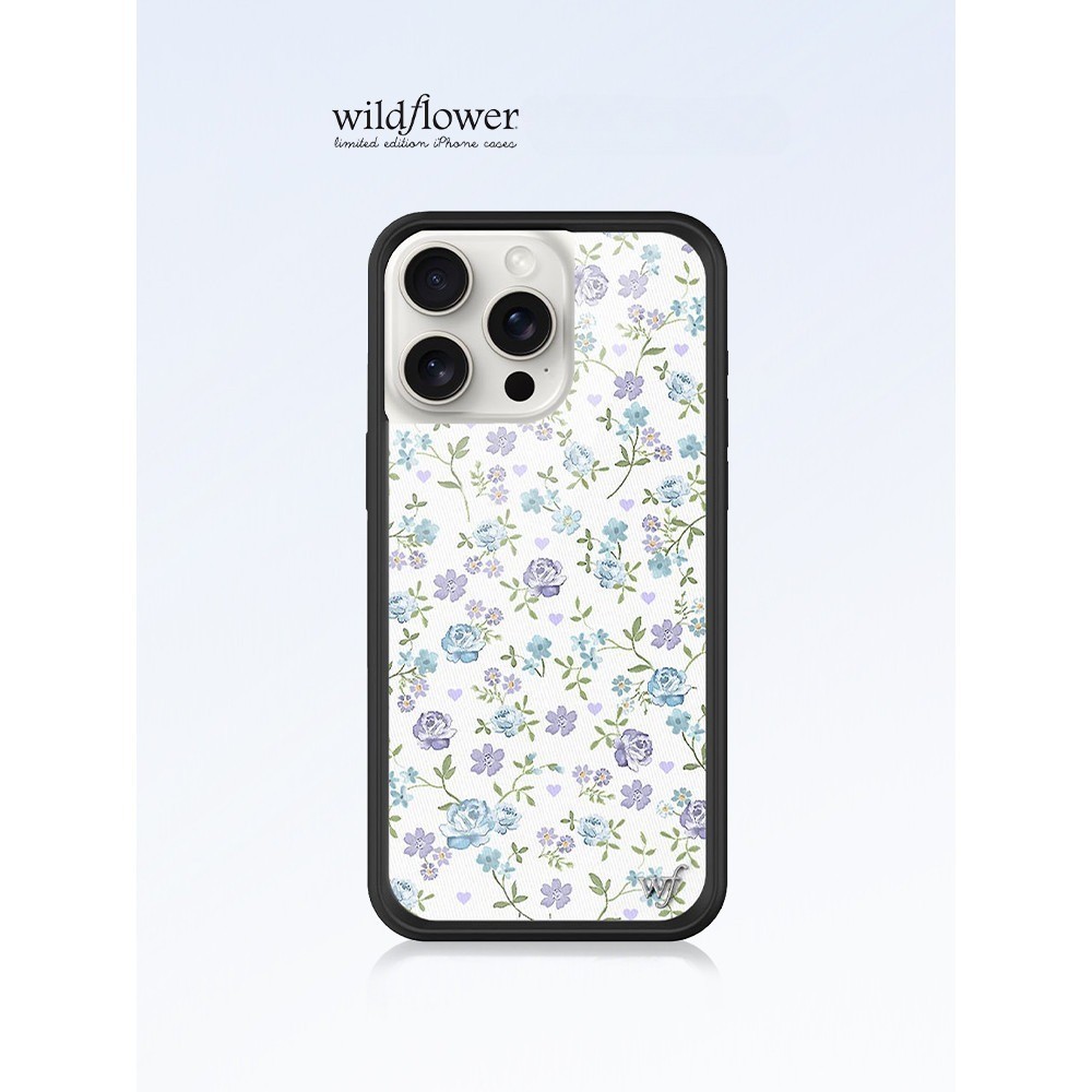 Wildflower Lilac Blue Flora WF เคสโทรศัพท ์ สําหรับiPhone 12 13 14 15 Pro Max 14 15 PlusซิลิโคนกันกระแทกปกหลังWFปลอก