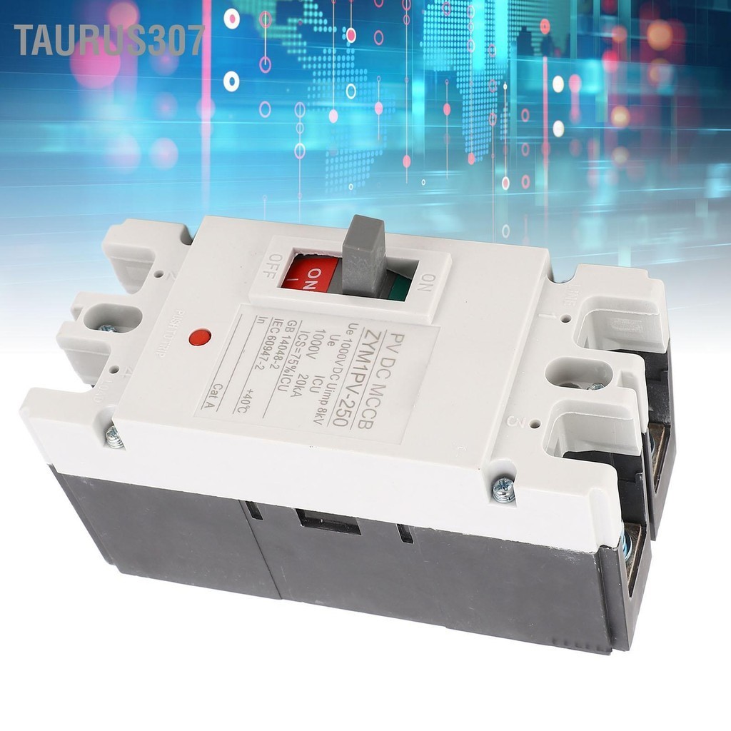 Taurus307 Molded Case Circuit Breaker 200A MCCB สวิตช์ป้องกันแบตเตอรี่พลังงานแสงอาทิตย์ 2P DC 1000V