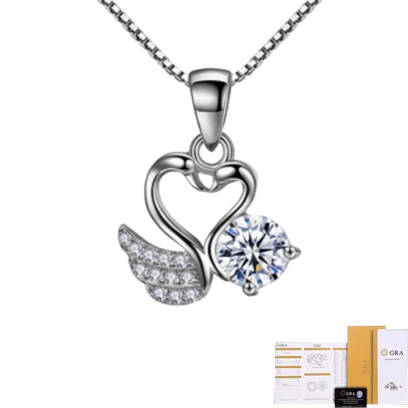 [ใบรับรอง GRA ฟรี] Swan Love 2 กะรัต Fashion Simple Dancing Love Pure Love