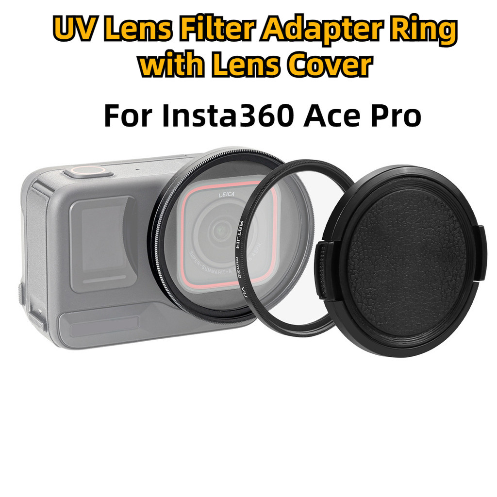 สําหรับ Insta360 Ace Pro PULUZ 52 มม.เลนส ์ UV กรองอะแดปเตอร ์ แหวนพร ้ อมฝาครอบเลนส ์