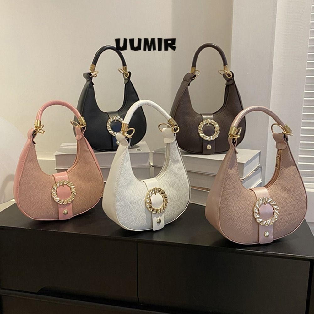UUMIR กระเป๋าสะพายไหล่ ใต้วงแขน หนัง PU สีพื้น สําหรับผู้หญิง