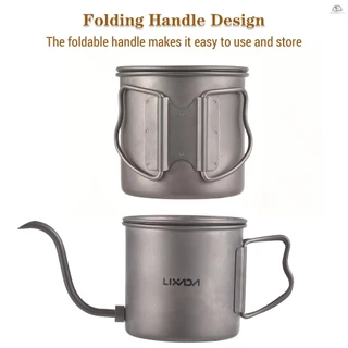 【จัดส่งรวดเร็ว】LIXADA 400ml Pour Over Kettle Gooseneck Coffee Kettle Ti Folding Handle Water Kettle พร้อมฝาปิด