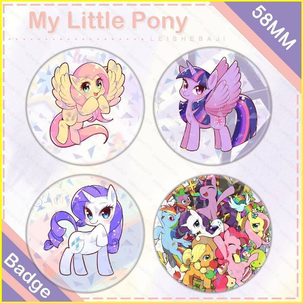 【 Yb3 】 My Little Pony Laser Badge Gift For Girls Anime Collections ของที ่ ระลึก Twilight Sparkle Rainbow Dash Pinkie Pie