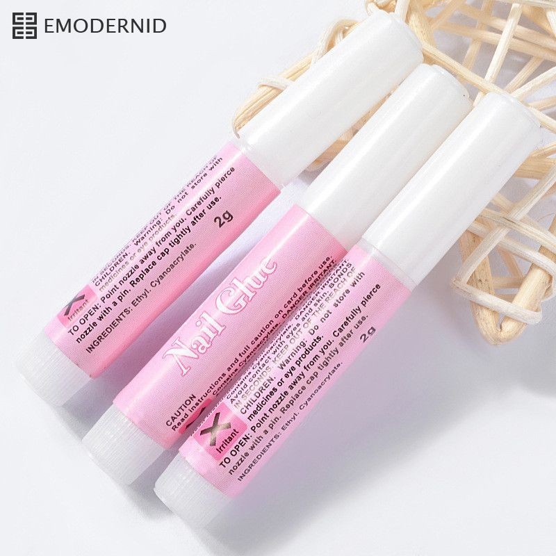 Nail Glue กาวต่อเล็บอะคริลิค กาวติดเล็บปลอม หลอดชมพู 2g