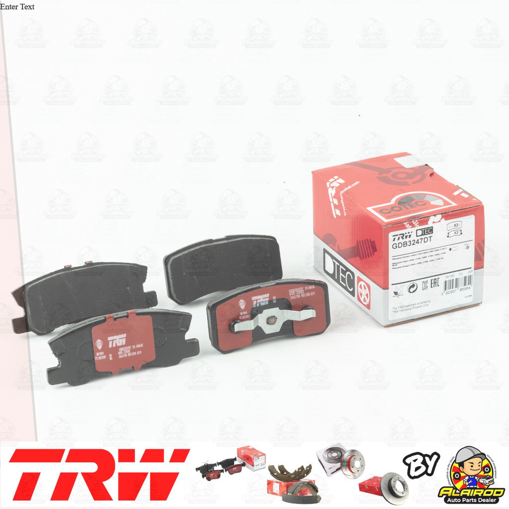 TRW ตัว TOP DTEC ผ้าเบรคหลัง GDB 3247 DT สำหรับ MITSUBISHI LANCER EX 2.0 only ปี 2010-2018