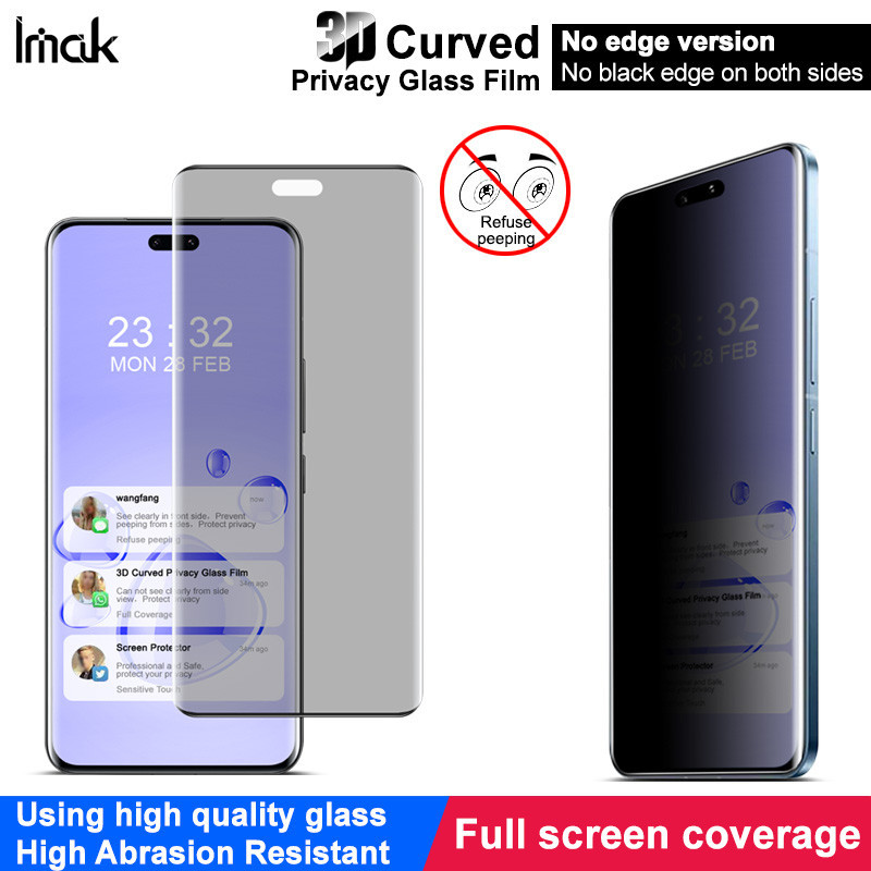 Imak for Xiaomi Civi 4 Pro 5G Privacy Tempered Glass (ไม่มีขอบรุ่น) Xiomi Civi4 Pro 5G 3D Curved Full Cover Anti Peeping Screen Protector Film