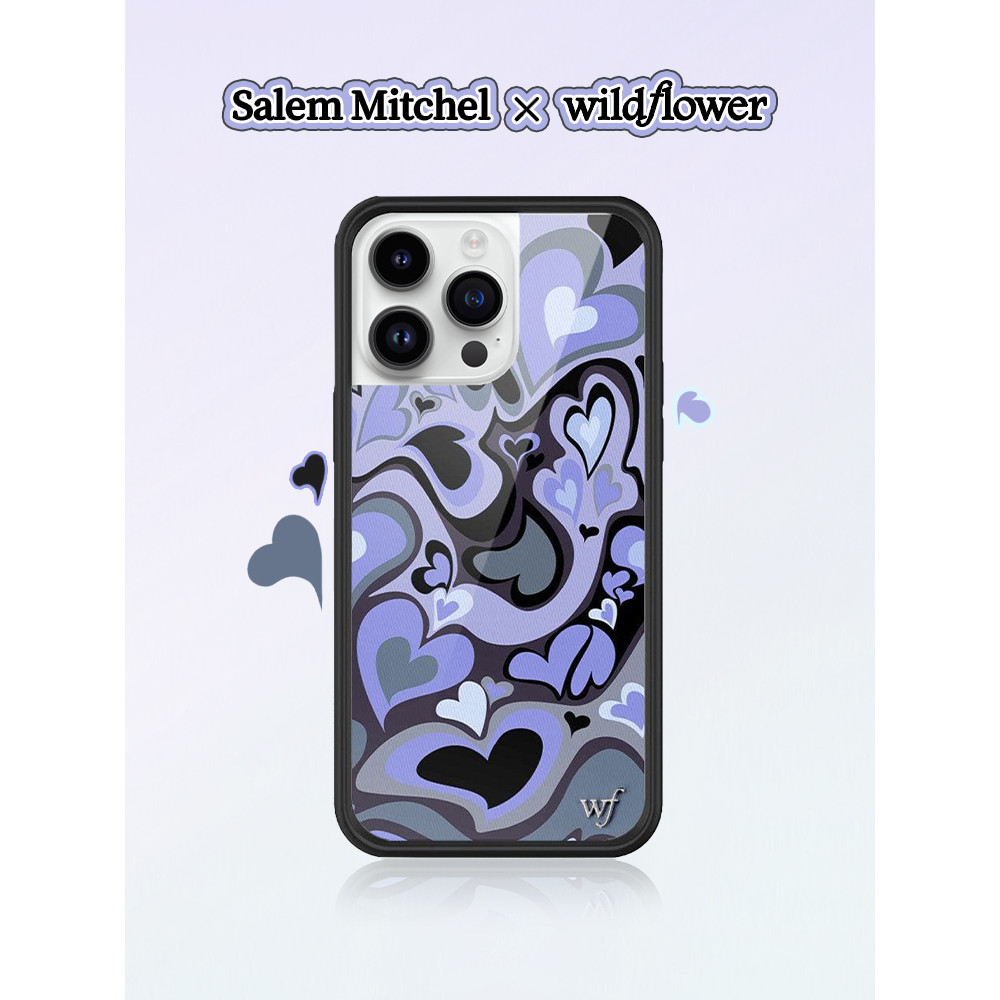 Salem Mitchell x Wildflower ชื่อร่วม WF Casing เคสโทรศัพท์สําหรับ iPhone 16 15 14 13 12 Pro Max Hard Silicone Anti-Falling กันกระแทกฝาหลังสําหรับ iPhone 14 15 16 Plus