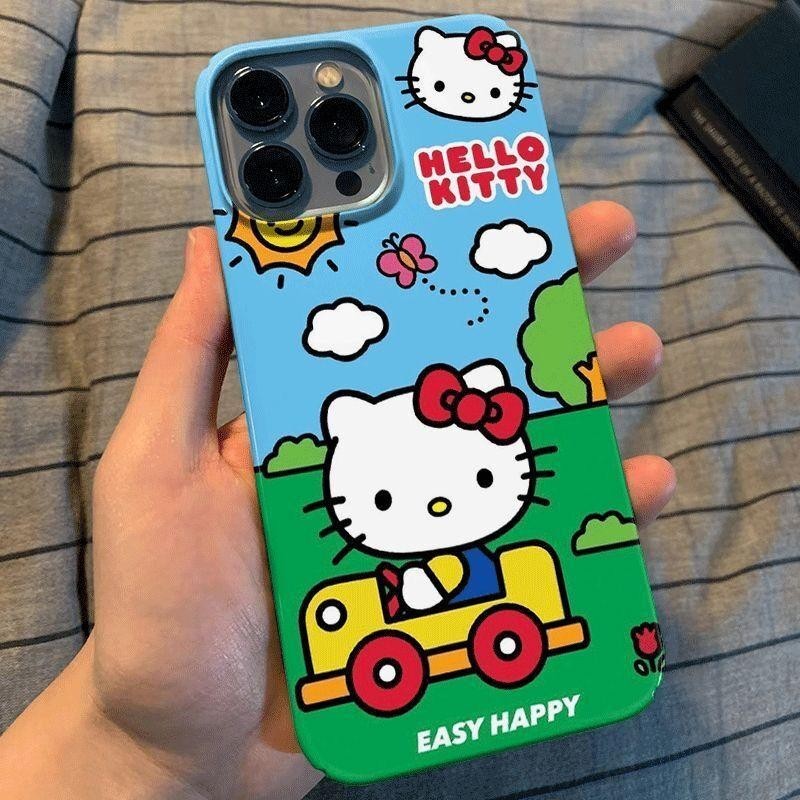 ขับรถhello Kittyเคสโทรศัพท ์ สําหรับiPhone15 14 13 11 12Promax 11Promax 12Pro 14plus 15Promax XS XR X Q2Z5