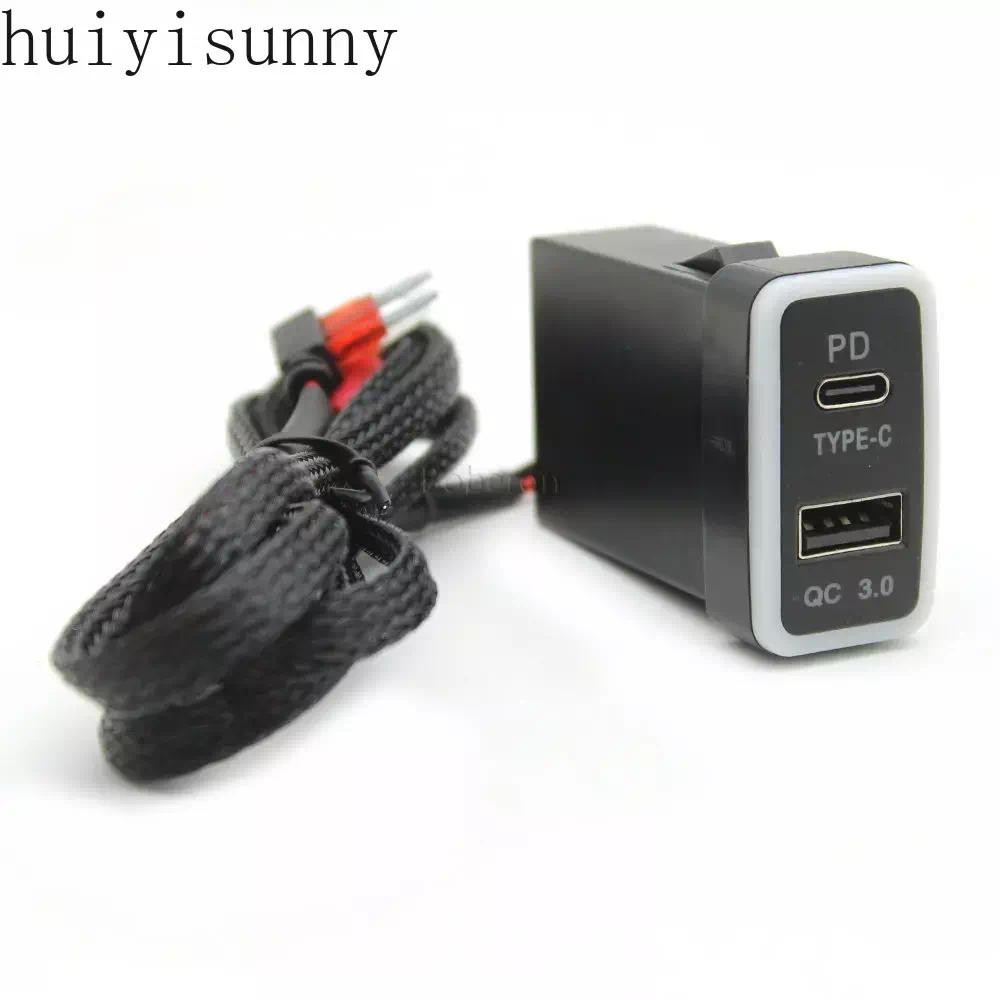 Hys Auto TYPE-C PD QC3.0 อินเทอร์เฟซ USB Dual Socket Port Charger โดยใช้สําหรับ Toyota Tacoma Land C