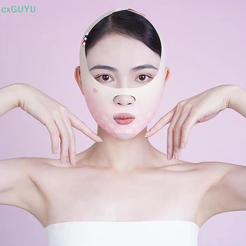 [cxGUYU ] Chin Cheek Slimming V Line Lifg Mask Face Lifg Anti Wrinkle Strap Band Sleeping Mask Beauty Health พร ้ อม Eye Mask PRTA