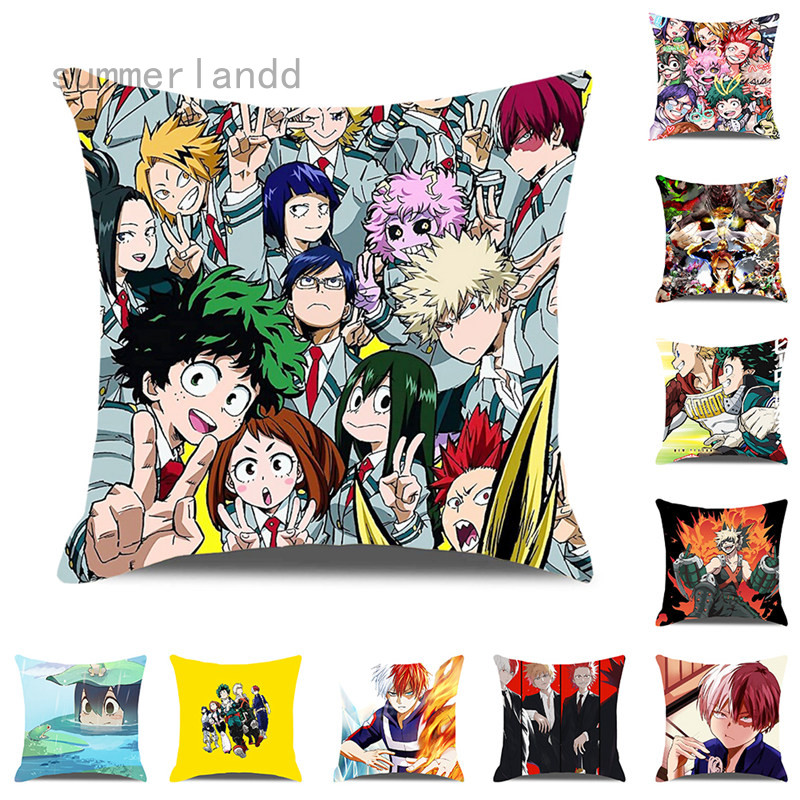 SL 45x45 ซม.My Hero Academia หมอนอะนิเมะพิมพ์หมอนครอบคลุมนุ่มปลอกหมอนตกแต่ง
