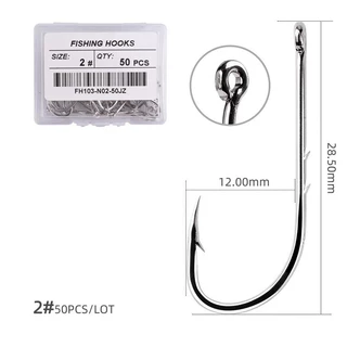50 ชิ ้ นชุดตกปลาตะขอจับยาวคู ่ กลับ Thorns, สูงเหล ็ กคาร ์ บอน Damp Hook พร ้ อมที ่ จับตรง