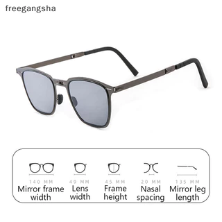 [FREG] แว่นกันแดดแบบพกพาใหม่แสงอัลตร้าสแตนเลสแว่นกันแดดพับตกปลาแว่นกันแดดทรงสี่เหลี่ยมย้อนยุค HD แฟชั่น FDH