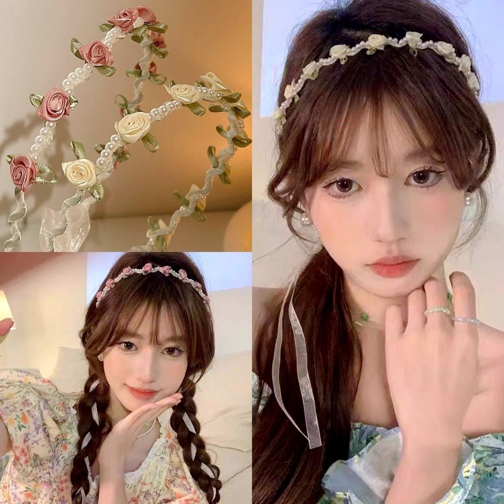 ที ่ คาดผม Camellia ผู ้ หญิงผมริบบิ ้ นที ่ คาดผมฤดูร ้ อนผ ้ าพันคอผ ้ าไหมเครื ่ องประดับผม
