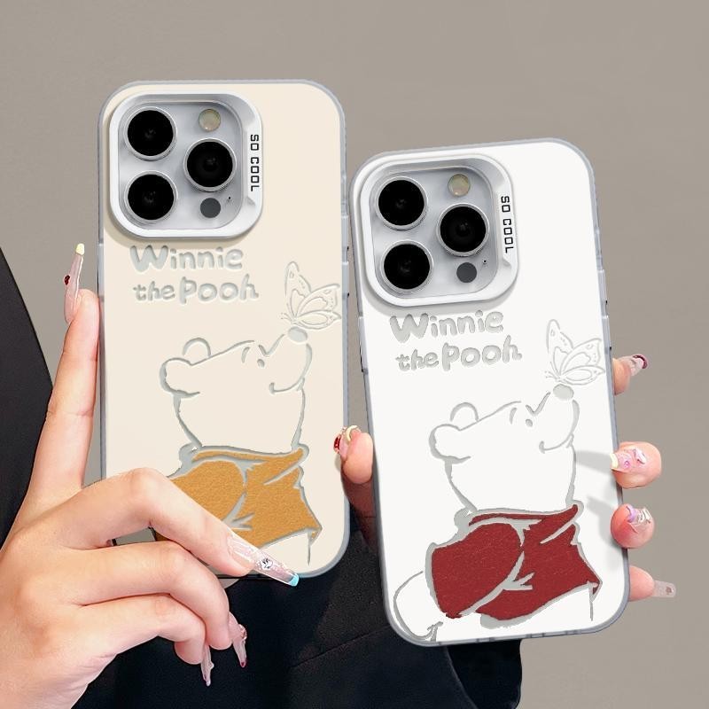 เคสโทรศัพท ์ สีชุบไฟฟ ้ า เหมาะสําหรับ iPhone x/xs/xsmax/7/8plus/11Promax/12/13/14Promax/15 ลายวินนี ่ เดอะพูห ์