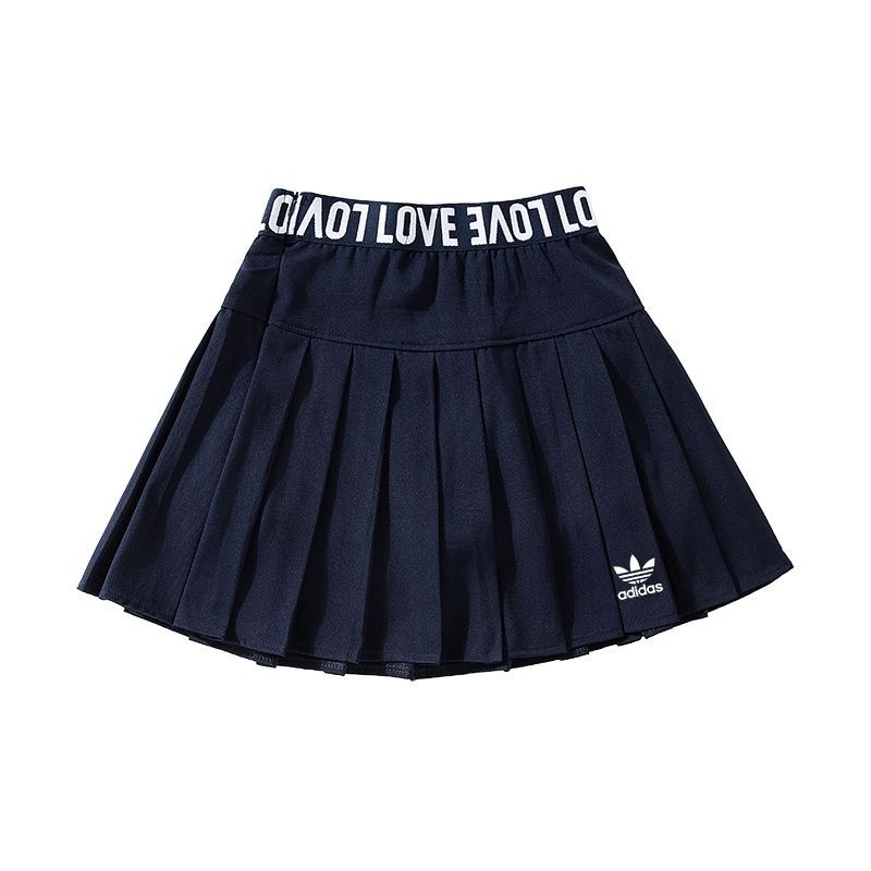 ADIDAS อาดิดาส ต้นฉบับ ผู้หญิงผ้าฝ้ายจีบกระโปรงเอวสูงกระโปรงเรียงรายกีฬากระโปรงครึ่ง