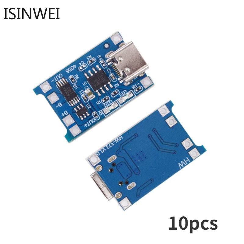 10pcs 4.5V-5V TP4056 แบตเตอรี ่ ลิเธียมโมดูล 1A แบบพกพาแบตเตอรี ่ Charger แผง Type-C สําหรับแบตเตอรี ่ ลิเธียม