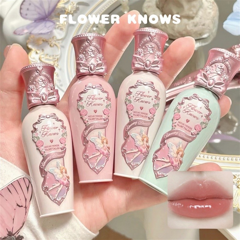 FLOWER KNOWS ลิปกลอส ซีรีส์คืนกลางฤดูร้อน ลิปกลอสที่สร้างฟิล์ม วอเตอร์รี่ เคลือบริมฝีปากให้ความชุ่มชื้น