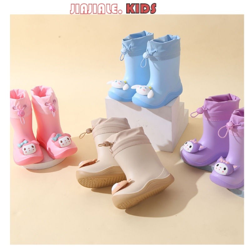 3d Kuromi Rain Shoes, เด ็ กชายและเด ็ กหญิงรองเท ้ ากันฝนกันลื ่ นนักเรียน Cinnamoroll Melody รองเท ้ ายาง