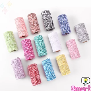 SMART เชือกเกลียวสองสี ยาว 100 เมตร สำหรับงาน DIY บรรจุภัณฑ์ของขวัญ งานฝีมือ Cotton Twine