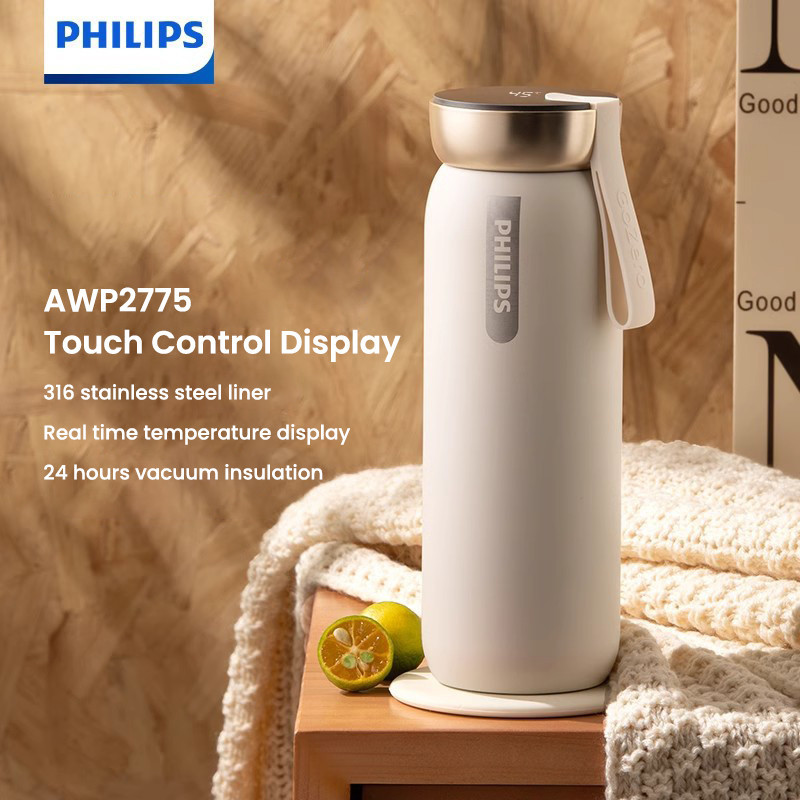 Philips กระติกน ้ ําร ้ อนพร ้ อมจอแสดงผลอุณหภูมิ AWP2775 ถ ้ วยวัดอุณหภูมิอัจฉริยะ 460ML