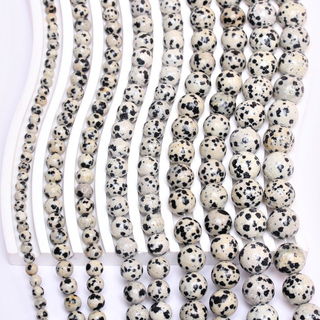 40-15pcs 4/6/8/10/12mm Spoted Agate รอบลูกปัดหินธรรมชาติสําหรับเครื ่ องประดับทํา DIY สร ้ อยข ้ อมือสร ้ อยคอวัสดุ