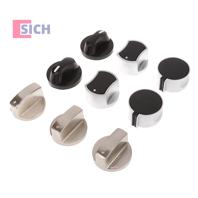 [Sich] 2PCS 6/8MM อุปกรณ์เตาแก๊สปุ่มประกอบ Universal Silver เตาแก๊สลูกบิดหม้อหุงข้าวเตาอบควบคุมใหม่